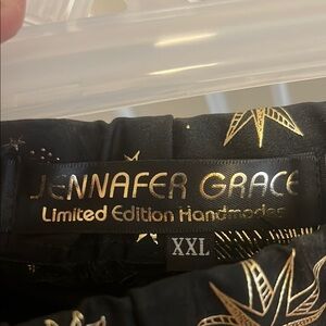 Jennafer Grace Black and Gold Wide Leg Pants